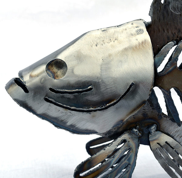 Metal bass sculpture - Fish art - 18 long sculpture - Bonefish