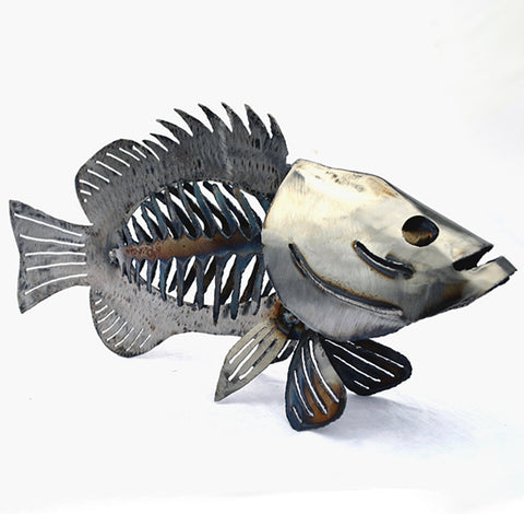 Pike fish metal sculpture - Pike metal art - Hanging pike wall art