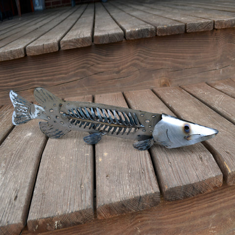 Metal Bass Stake Fish Sculpture for Garden Free Shipping Perfect